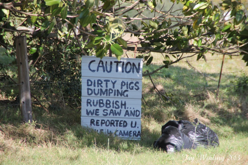 Someone got really annoyed about roadside rubbish...